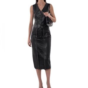 Balmain Runway Lambskin Skirt
